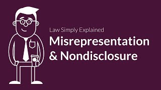 Misrepresentation and Nondisclosure  Contracts  Defenses amp Excuses [upl. by Eniamreg]