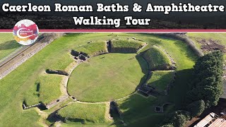 CAERLEON ROMAN BATHS amp AMPHITHEATRE WALES  Walking Tour  Pinned on Places [upl. by Seyer]