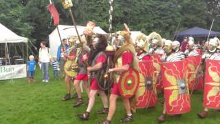 Roman Reenactment at the Amphitheatre in Caerleon Marching In [upl. by Chantal]