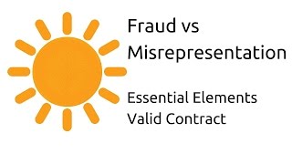 Fraud vs Misrepresentation  Other Essential Elements of a Valid Contract  CA CPT  CS amp CMA [upl. by Justine276]