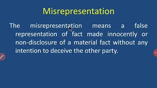 Misrepresentation [upl. by Eahs]